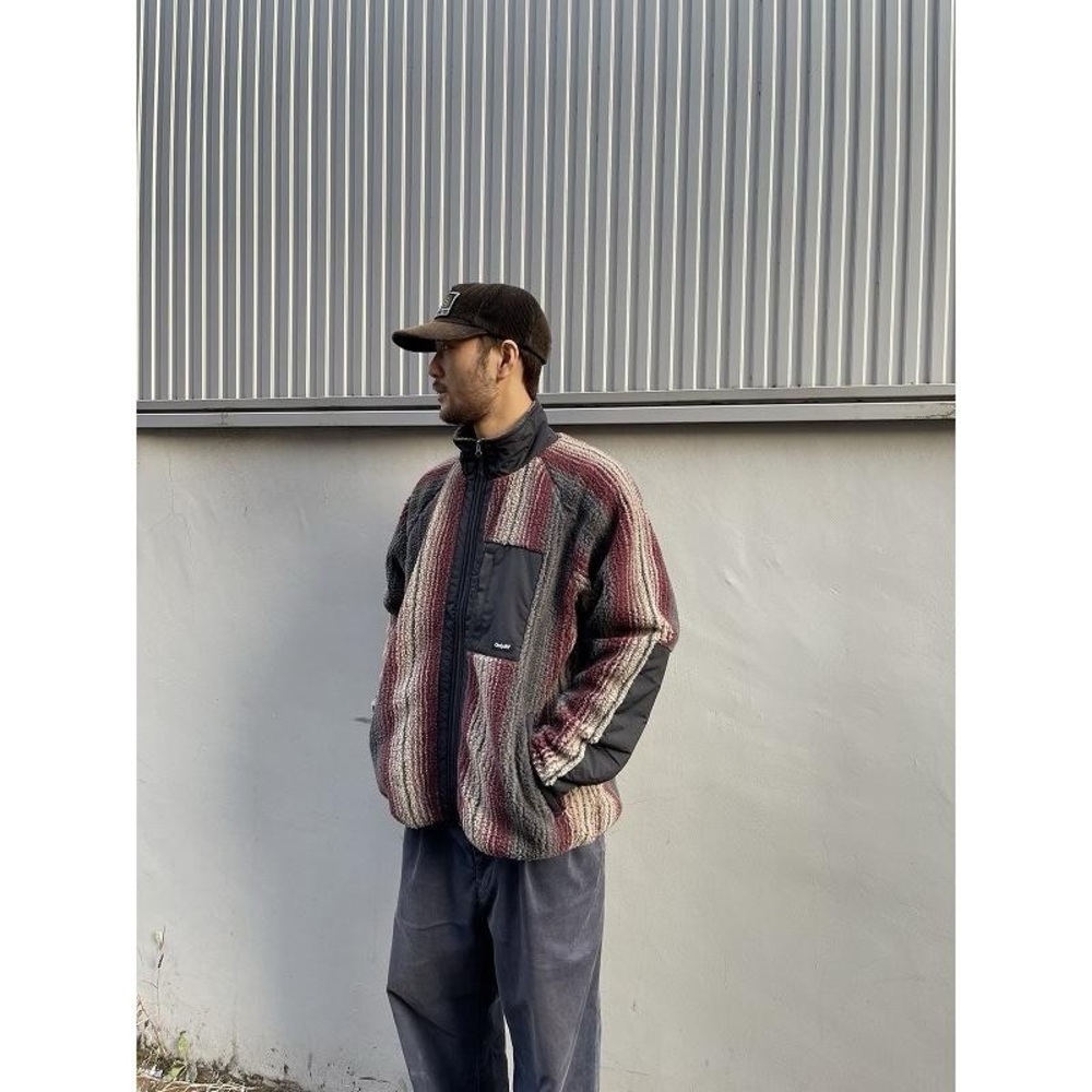 Only NY Radiant Stripe Fleece Jacket in maroon, XL